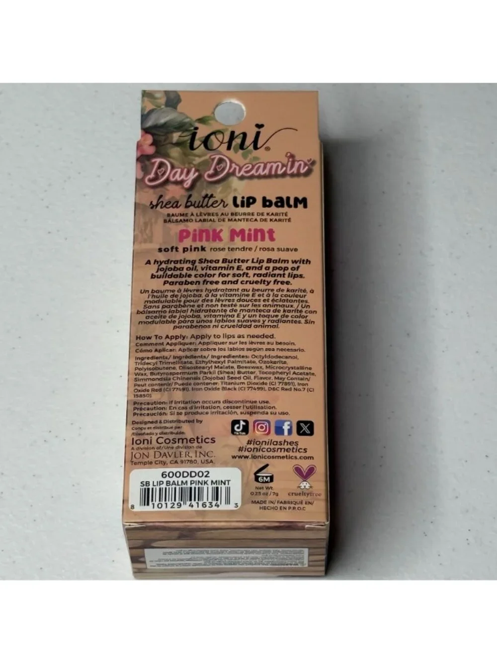 Ioni Day Dreamin Shea Butter Lip Balm Pink Mint Hydrating New